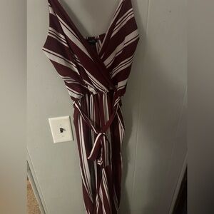 Striped Burgundy Romper